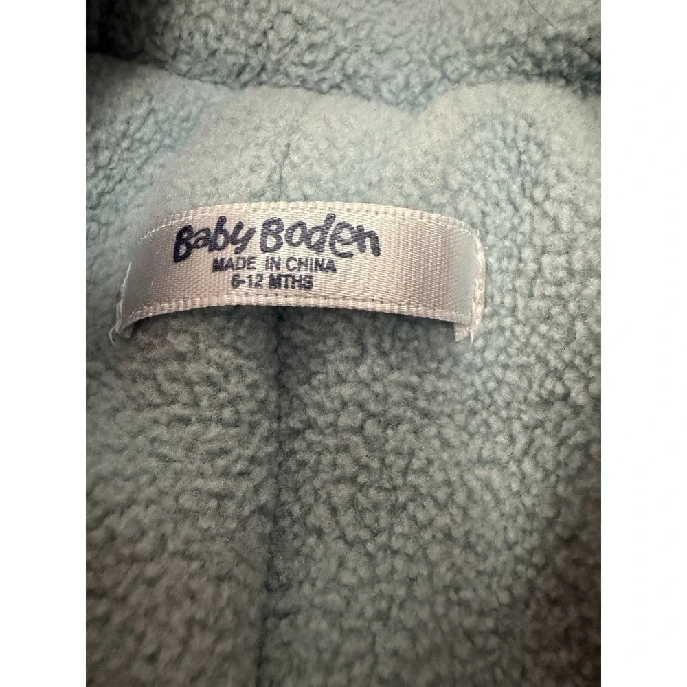 Baby Boden Bunting Snow Suit 6-12 Months Red Floral Fleece Lined Hooded Zip Up